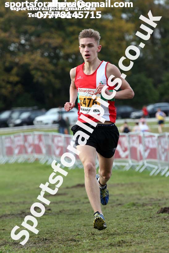 Mens under-17s National Cross Country Relay, Berry Hill Park, Mansfield. Photo:  David T. Hewitson/Sports for All Pics